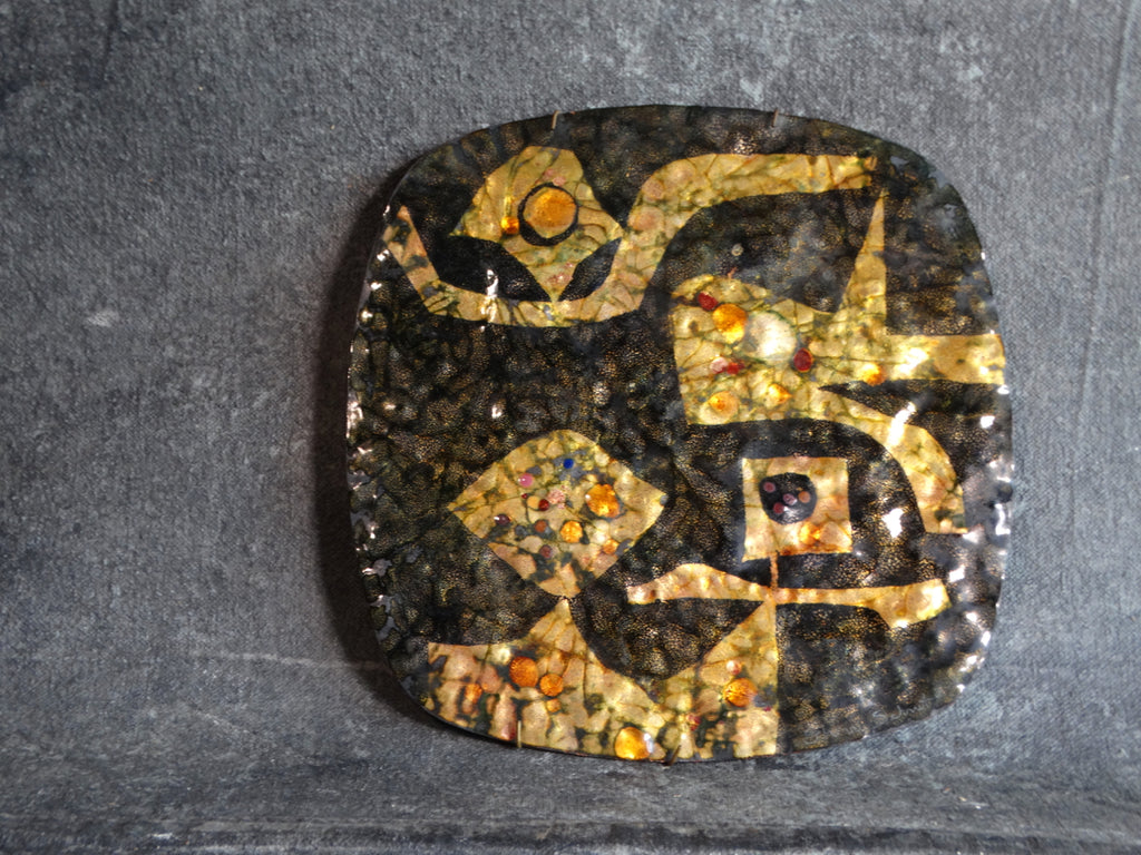 Sherry Schrut - Modernist Copper Enamel Plaque A2712