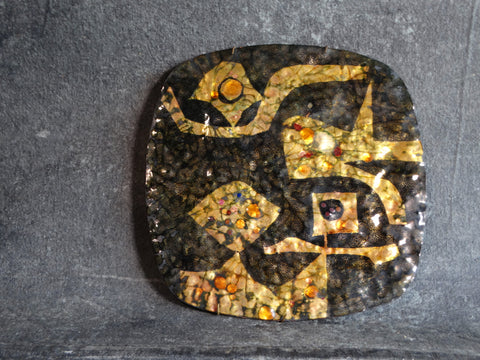 Sherry Schrut - Modernist Copper Enamel Plaque A2712