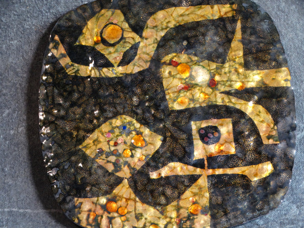 Sherry Schrut - Modernist Copper Enamel Plaque A2712