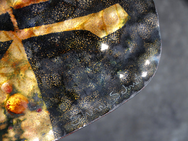 Sherry Schrut - Modernist Copper Enamel Plaque A2712