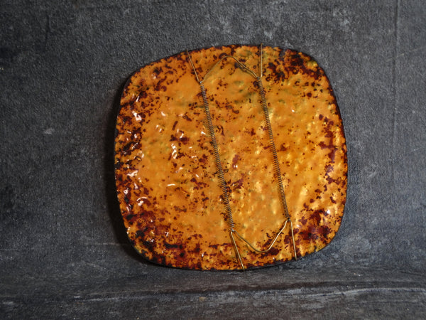 Sherry Schrut - Modernist Copper Enamel Plaque A2712