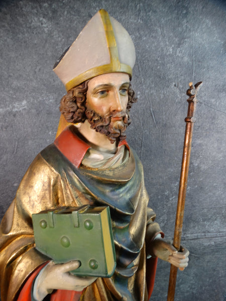Hand Carved and Painted Statue of a Saint - Late 19th Century A2738