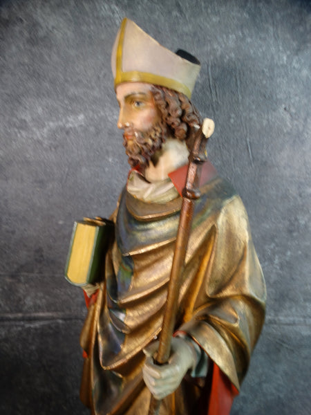 Hand Carved and Painted Statue of a Saint - Late 19th Century A2738
