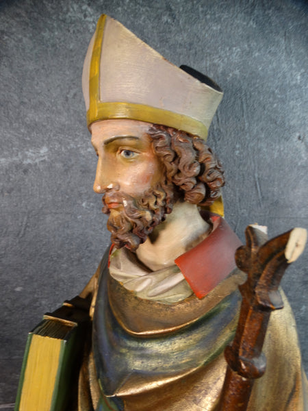 Hand Carved and Painted Statue of a Saint - Late 19th Century A2738