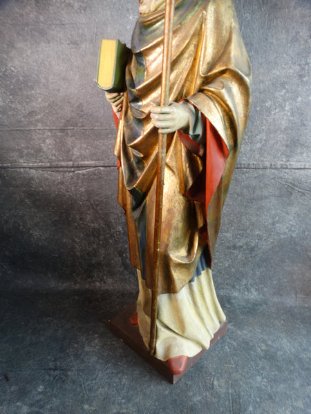 Hand Carved and Painted Statue of a Saint - Late 19th Century A2738