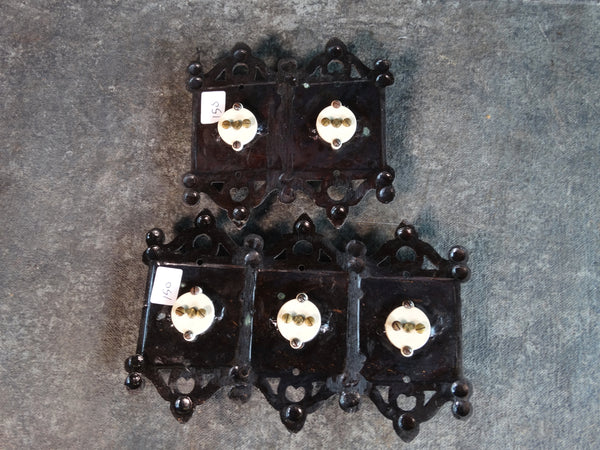 American Art Metal Works Set of 2 Service Buzzer Plates, one for 2, the other for 3 A2896