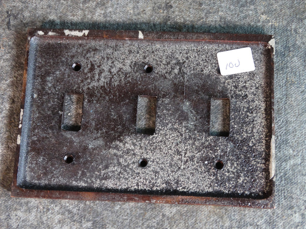 American Art Metal Works 3-Gang Switch Plate A2897