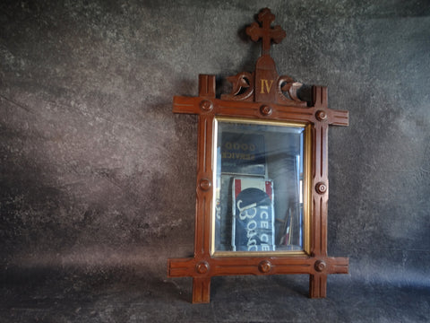 19th Century Ignatian Fourth Station of the Cross Frame repurposed as a Mirror A2901