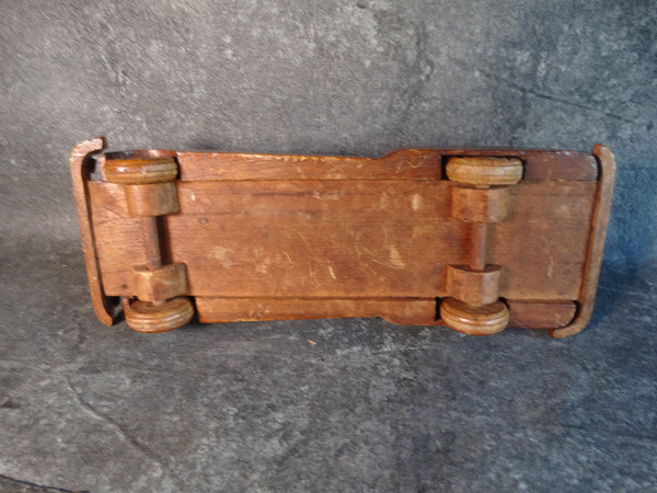 Folk Art Car with Integrated Keepsake Drawer Hand-Carved from Mahogany 1940s A2930