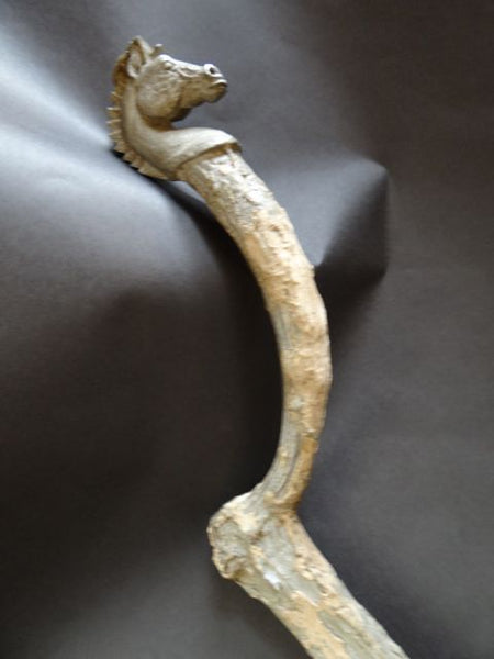 Folk Art Cane or Scepter or Staff of Office with Horse Head and Hoof A566