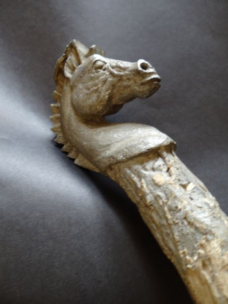 Folk Art Cane or Scepter or Staff of Office with Horse Head and Hoof A566