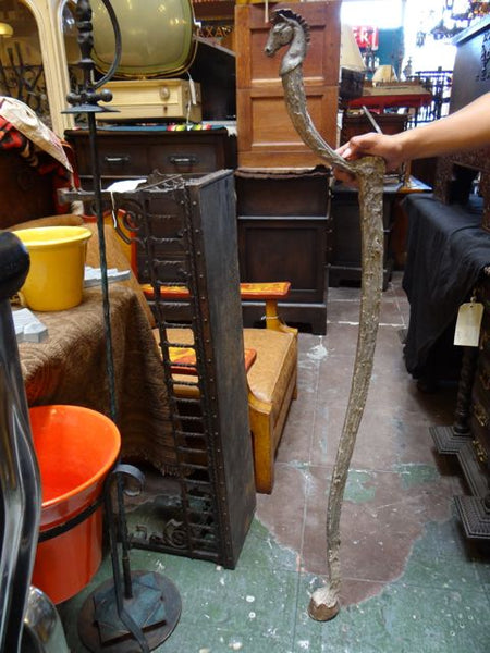 Folk Art Cane or Scepter or Staff of Office with Horse Head and Hoof A566