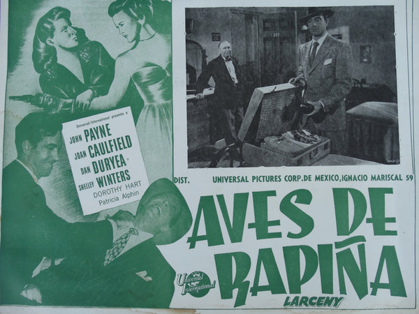 LARCENY (Aves de Rapina)  Mexican Lobby Card 1948