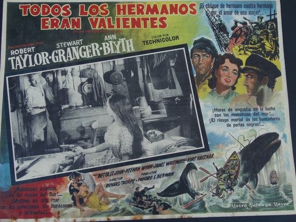 ALL THE BROTHERS WERE VALIANT(Todos los Hermanos) Lobby Card 1953