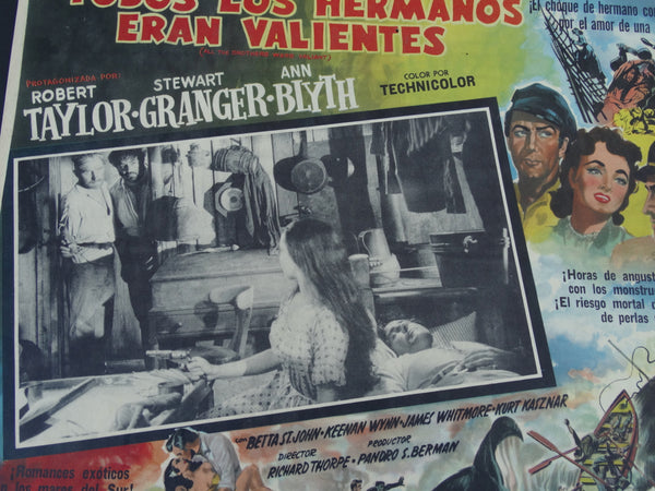 ALL THE BROTHERS WERE VALIANT(Todos los Hermanos) Lobby Card 1953