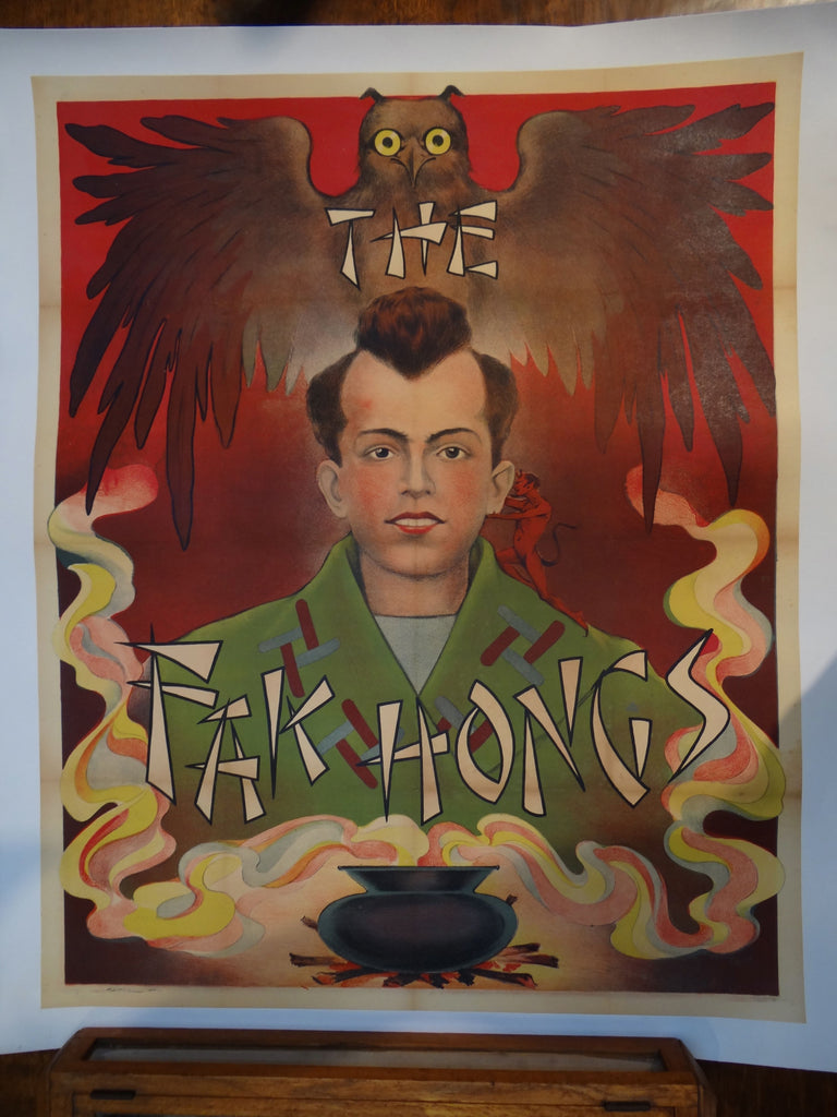 The Fak Hongs --  Original Magician poster With Wise Owl.