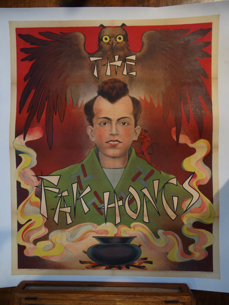 The Fak Hongs --  Original Magician poster With Wise Owl.
