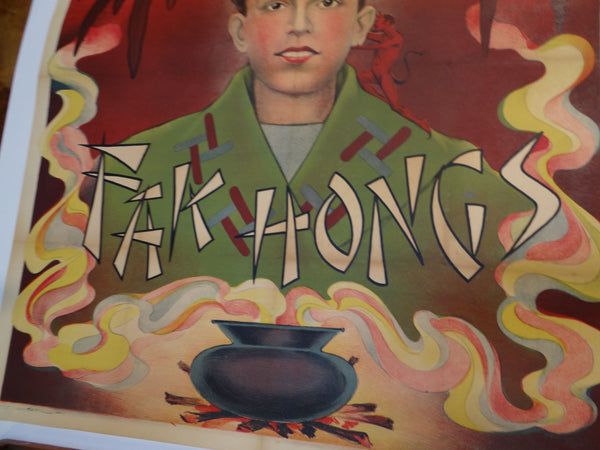 The Fak Hongs --  Original Magician poster With Wise Owl.