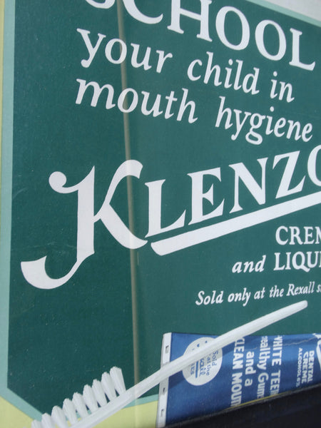 Mother Daughter Klenzo Dentifrice Poster 1920s - School Your Child In Mouth Hygiene