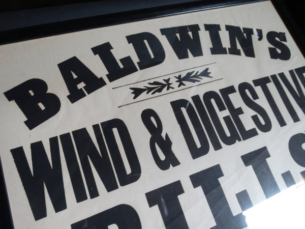 Baldwin's Wind & Digestive Pills Advertising Broadside c 1880