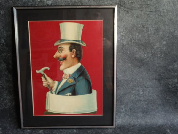 Men's Collars Store Display Placard - Stone Litho c 1900