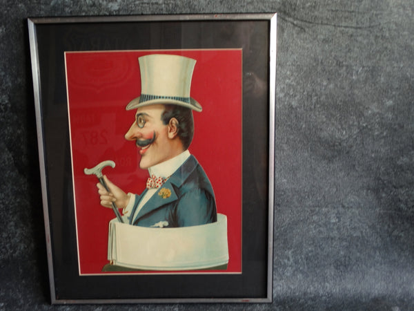 Men's Collars Store Display Placard - Stone Litho c 1900