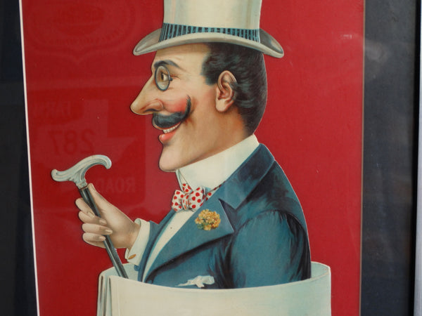 Men's Collars Store Display Placard - Stone Litho c 1900