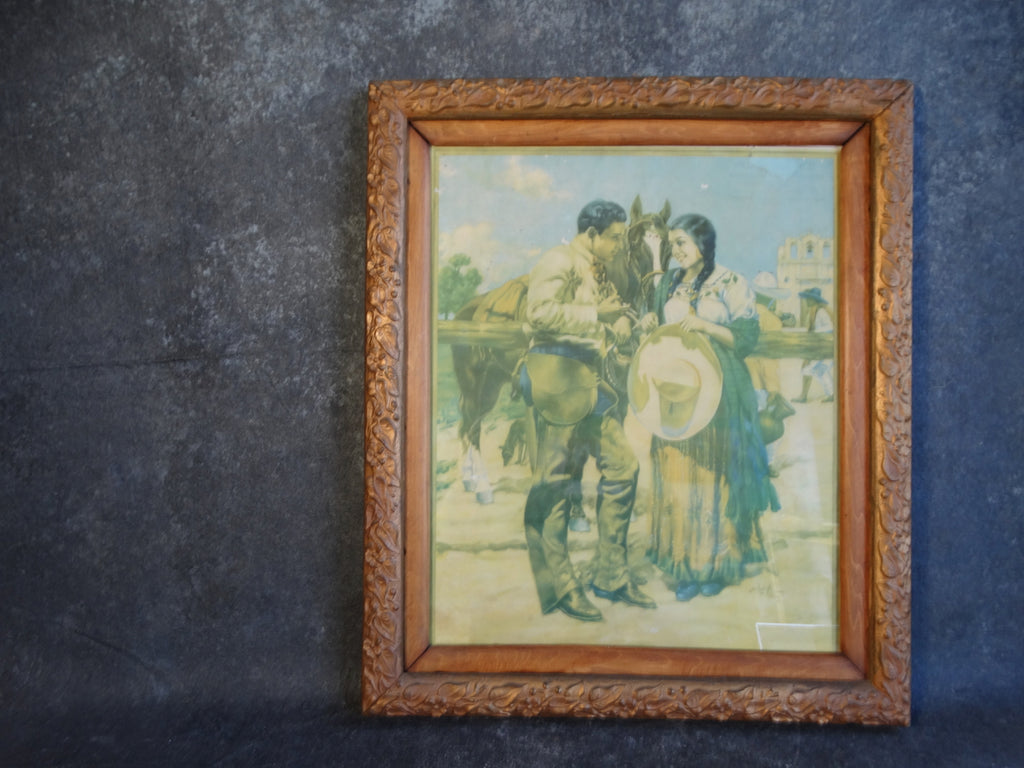 Mexican Calendar Art Litho - Rodolfo de la Torre - Amor Ranchero - 1938 - AP1238