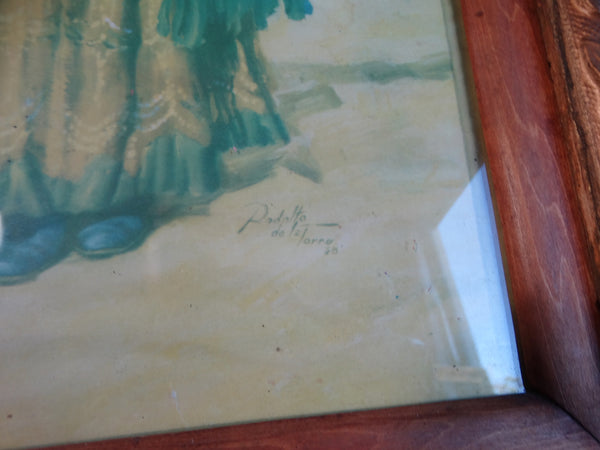 Mexican Calendar Art Litho - Rodolfo de la Torre - Amor Ranchero - 1938 - AP1238