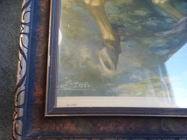 Mexican Calendar Art Litho - Eduardo Cataño - El Gavilan Pollero: a Vaquero Courting a Señorita - AP1242