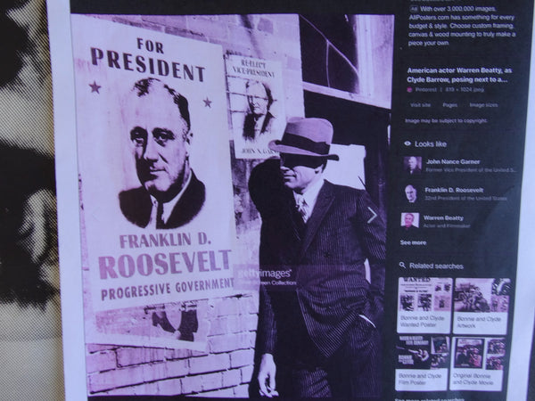 1930s FDR Poster Designed by Dean Tavoularis for Bonnie and Clyde 1966-7 AP1253