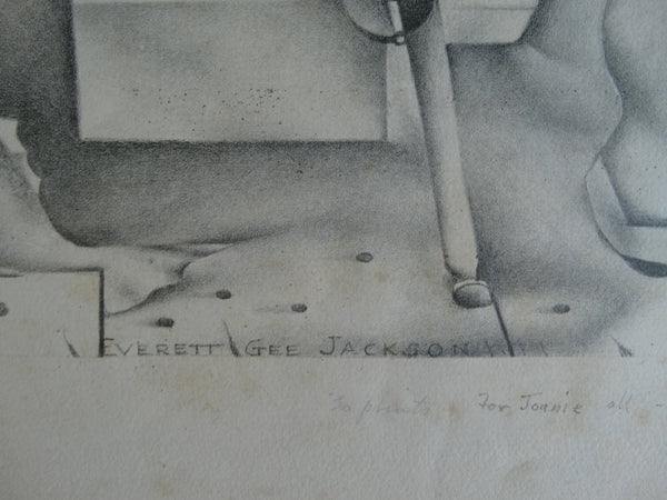 Everett Gee Jackson lithograph - Fishing Barge c 1935 - Artist's Proof AP1254