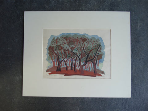 Anders Aldrin - Sycamore Grove - Woodcut - circa 1940s AP1268