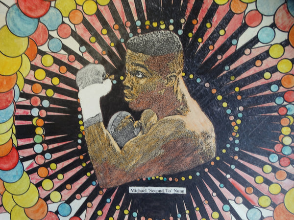 Original Portrait Art for Ten Goose Boxing Gym featuring Michael Nunn circa 1990 AP1271