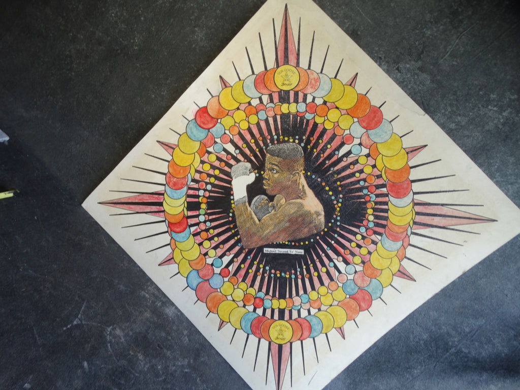 Original Portrait Art for Ten Goose Boxing Gym featuring Michael Nunn circa 1990 AP1271