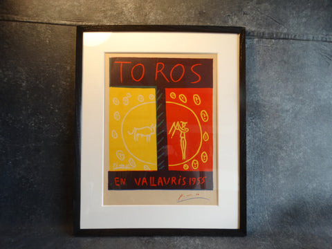 Picasso Offset Color Lithograph Poster- Toros En Vallauris 1955 - AP1290