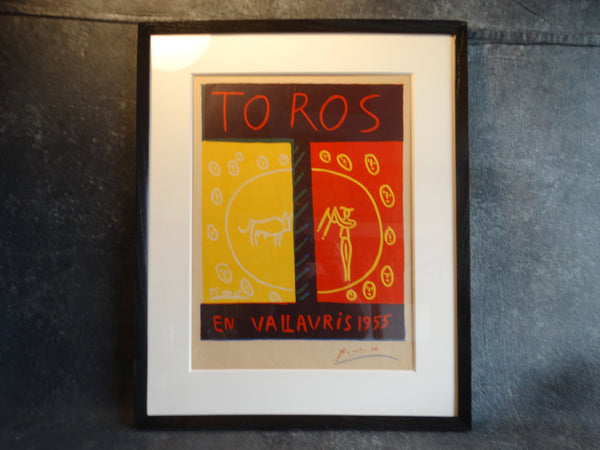 Picasso Offset Color Lithograph Poster- Toros En Vallauris 1955 - AP1290