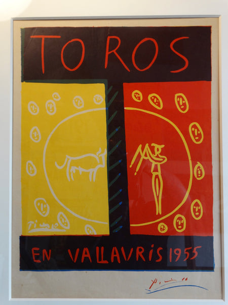 Picasso Offset Color Lithograph Poster- Toros En Vallauris 1955 - AP1290
