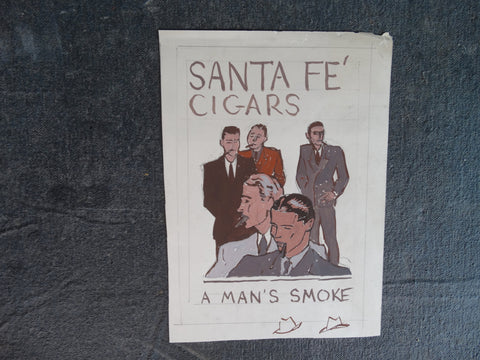 Sam Hyde Harris - Advertising Concept Art for Santa Fé Cigars circa 1930s AP1323