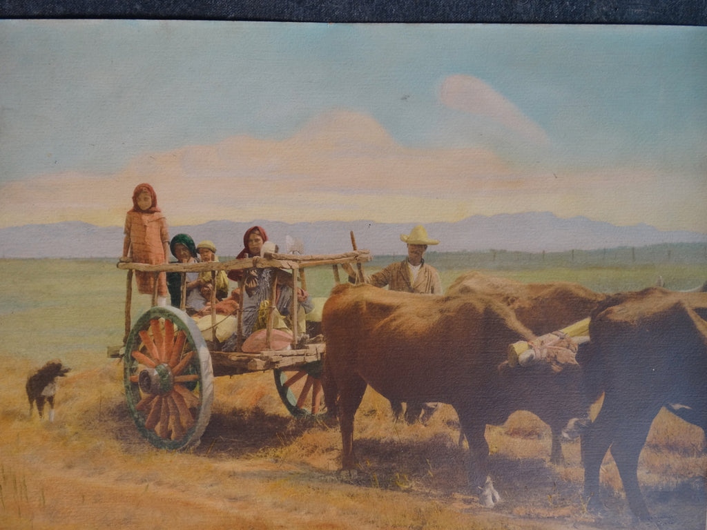 Hand Tinted Photograph of Chicano El Paso Texas Farm Family circa 1945 AP1326