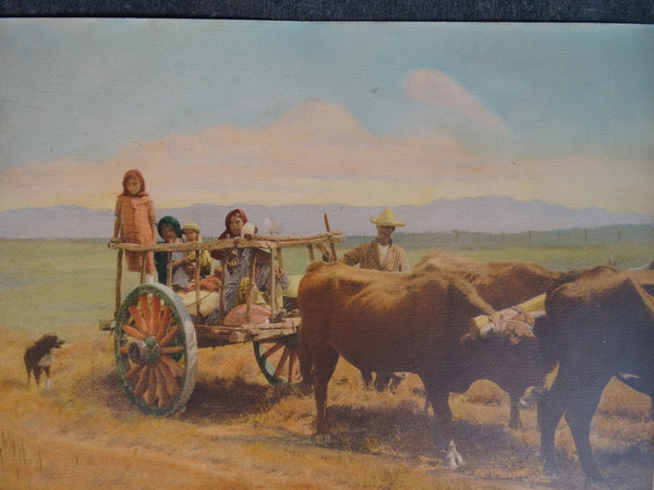 Hand Tinted Photograph of Chicano El Paso Texas Farm Family circa 1945 AP1326