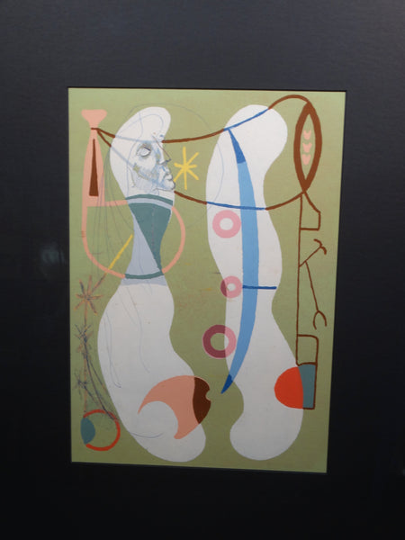 Jorgen Hansen Figural Abstract Print c 1950s AP1332