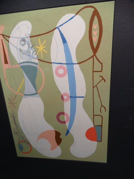 Jorgen Hansen Figural Abstract Print c 1950s AP1332