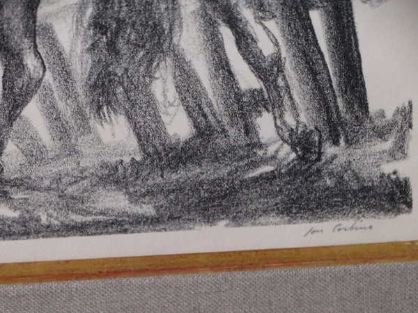 Jon Carbino (1905-1964) - Escaped Bull 1937 - Lithograph AP1355