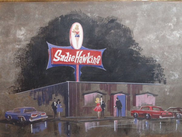 Mid-Century Architectural Rendering of the Sadie Hawkins Restaurant 1960s AP1356
