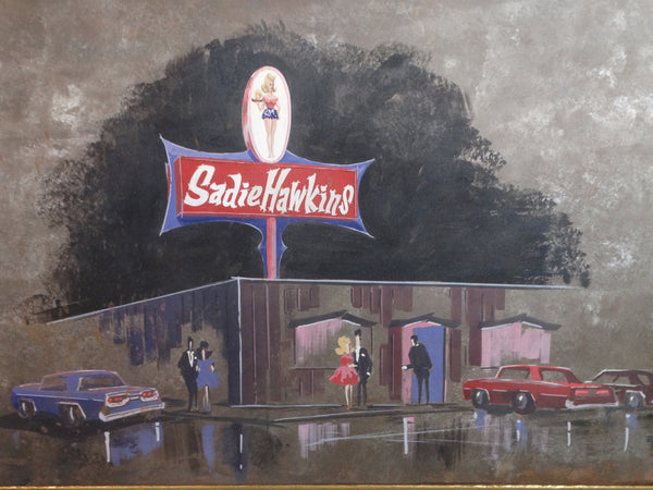 Mid-Century Architectural Rendering of the Sadie Hawkins Restaurant 1960s AP1356