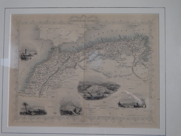 John Rapkin Map of the Northern Africa Coast 19th Century Print AP1362