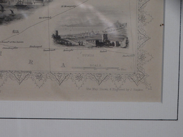 John Rapkin Map of the Northern Africa Coast 19th Century Print AP1362