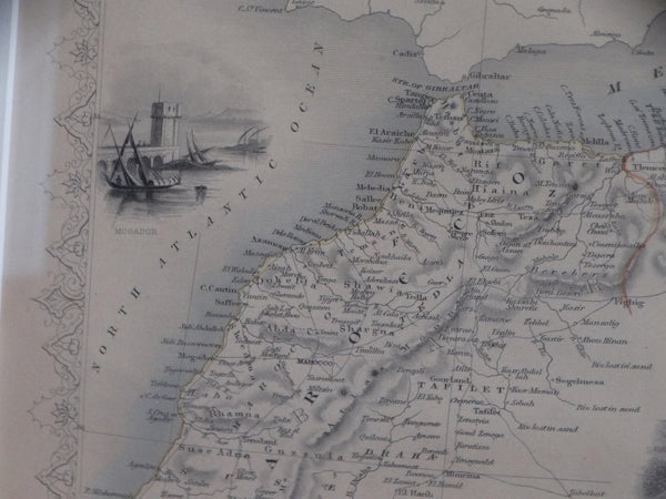 John Rapkin Map of the Northern Africa Coast 19th Century Print AP1362