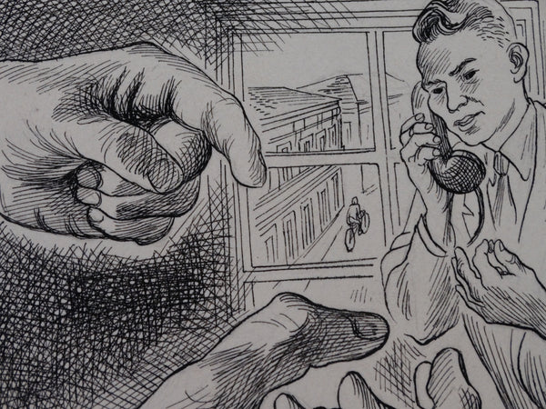 Alberto Beltran - Ink Illustration - How much for the Coffee Beans? AP1383